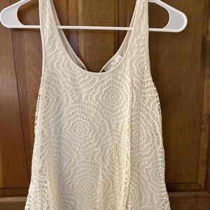 LC Lauren Conrad Ivory Lace Tank Top